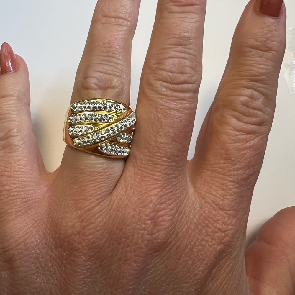 Chunky gold and gemstone cocktail ring